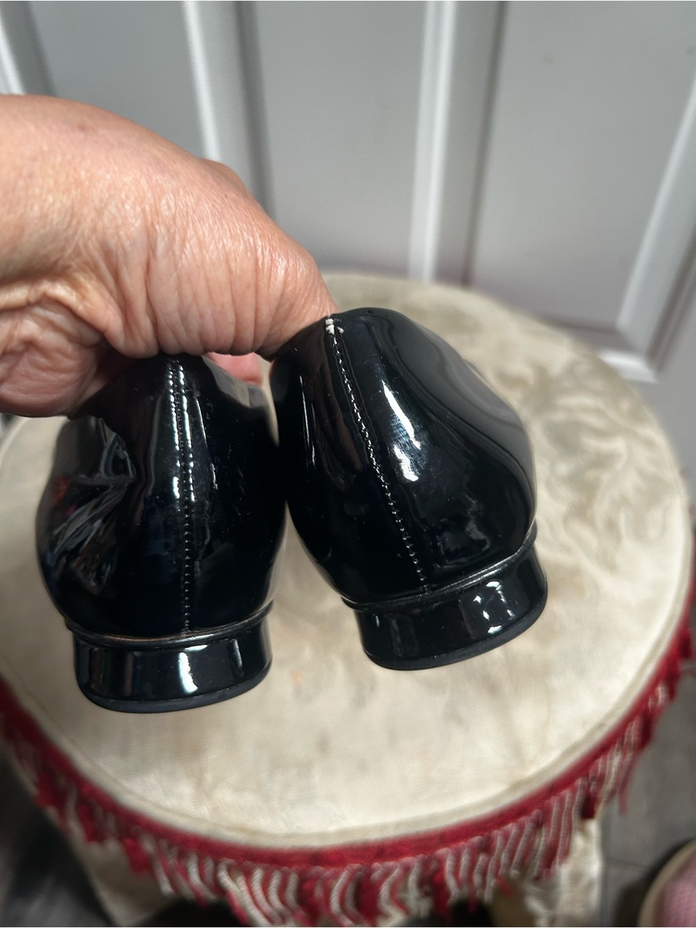 Franco Sarto Black Patent Pointed Kiltie Loafers with Metal Bit - Picture 12 of 16